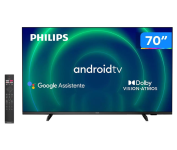 Smart TV 70” 4K UHD D-LED Philips 7406 – 70PUG7406/78 Wi-fi Bluetooth Google Assistente na Magazine Luiza