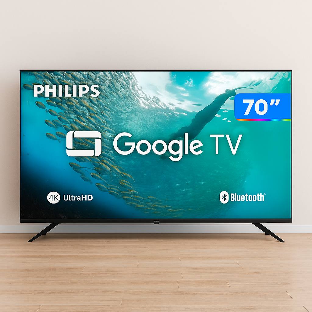 Smart TV 70 Philips 4K UHD DLED 70PUG7019/78 Google TV Quad Core Google Assistant 3 HDMI na Aliexpress