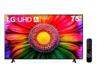 Smart TV 75” 4K LG UHD ThinQ AI 75UR8750PSA HDR Bluetooth 3 HDMI na Magazine Luiza