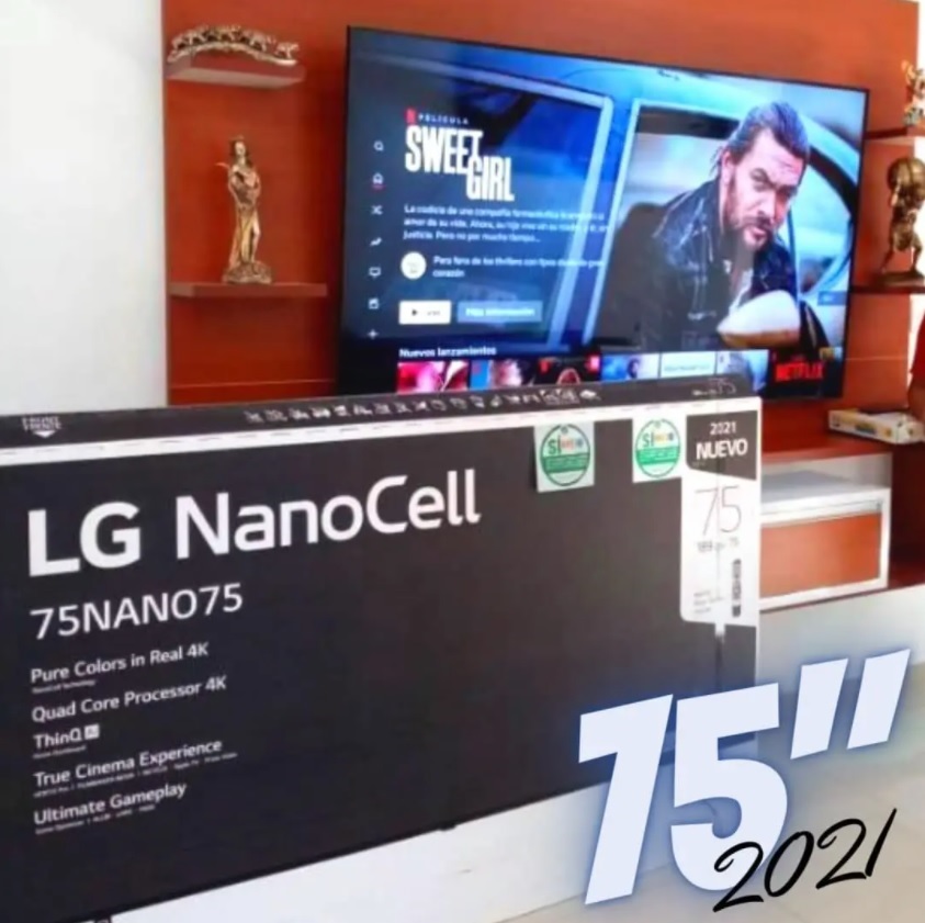 Smart TV 75″ LG 4K NanoCell 75NANO75 HDMI 2.0, Nvidia GEFORCE NOW, ThinQAI, Smart Magic, Google, Alexa na Ponto
