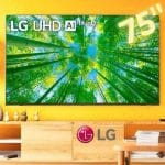Smart TV 75″ LG 4K UHD 75UQ8050 WiFi, Bluetooth, HDR, Nvidia GEFORCE NOW, ThinQ AI, Smart Magic, Google, Alexa na Casas Bahia