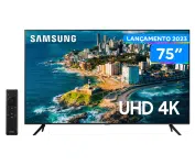 Smart TV 75” UHD 4K LED Samsung 75CU7700 na Magazine Luiza