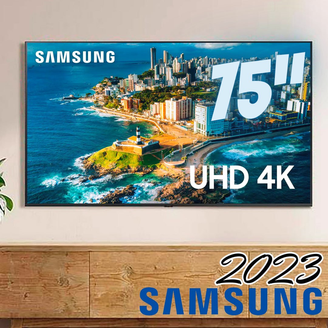 Smart TV 75” UHD 4K LED Samsung 75CU7700 / UN75CU7700GXZD  – Lançamento 2023 Wi-Fi Bluetooth Alexa 3 HDMI na Carrefour