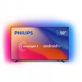 Smart TV Android Philips 50" 4K Ambilight Comando de Voz Dolby Vision/Atmos VRR/ALLM Bluetooth - 50PUG7907/78 na Girafa