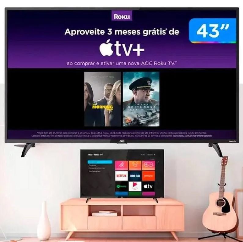 Smart TV AOC 43 Polegadas LED Full HD, 3 HDMI, 1 USB, Wi-Fi – 43S5195/78G na Magazine Luiza