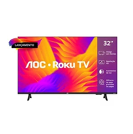 Smart TV AOC DLED 32 Polegadas WI-FI Roku TV Quad Core 32S5155/78G na Casas Bahia