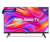 Smart TV AOC Roku, 32” HD, 32S5045/78G, com HDMI, USB, Wi-Fi, Conversor Digital na Amazon