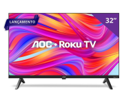 Smart TV AOC Roku, 32” HD, 32S5045/78G, com HDMI, USB, Wi-Fi, Conversor Digital na Amazon