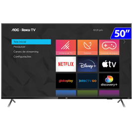 Smart TV AOC Roku LED 50" 4K UHD Wi-Fi 50U6125/78G na Casas Bahia