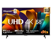 Smart TV Hisense UHD 4K DLED 58″ Polegadas 58A6N com HDR10+ Dolby Vision Game Mode Controle por Voz Alexa Built-In AirPlay na Amazon