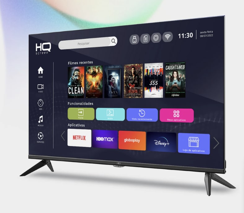 Smart TV HQ 60″ UHD 4K, HDR Android 11, Sistema Ultrasound, Design Slim, Processador Quad Core, Espelhamento de tela, HQSTV60NK na Casas Bahia