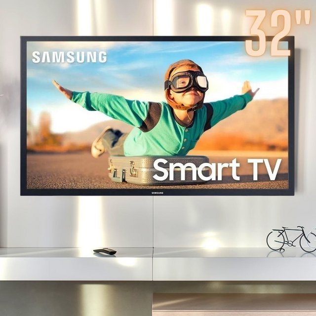 Smart TV LED 32” HD Samsung T4300 HDR Wi-Fi Tizen Dolby Digital Plus 2 HDMI 1 USB Preta 2020 na Compra Certa