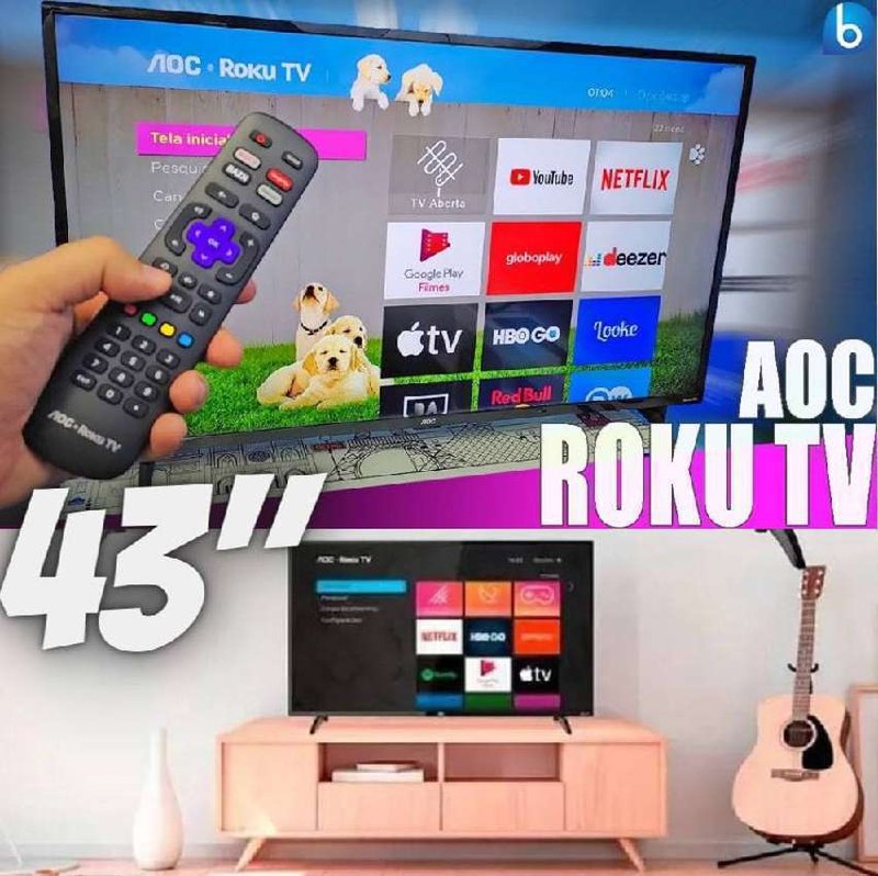 Smart TV LED 43″ Full HD AOC 43S5135/78G – Roku TV, Wifi, Conversor Digital, USB, HDMI na Amazon