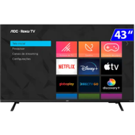 Smart TV LED 43" Full HD AOC Roku TV Wifi Conversor Digital USB HDMI - 43S5135/78G na Gazin