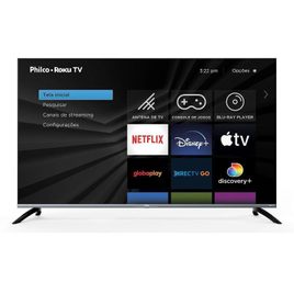 Smart TV LED 50" 4K Ultra HD Philco PTV50G70R2CSGBL Preta na Casa e Vídeo