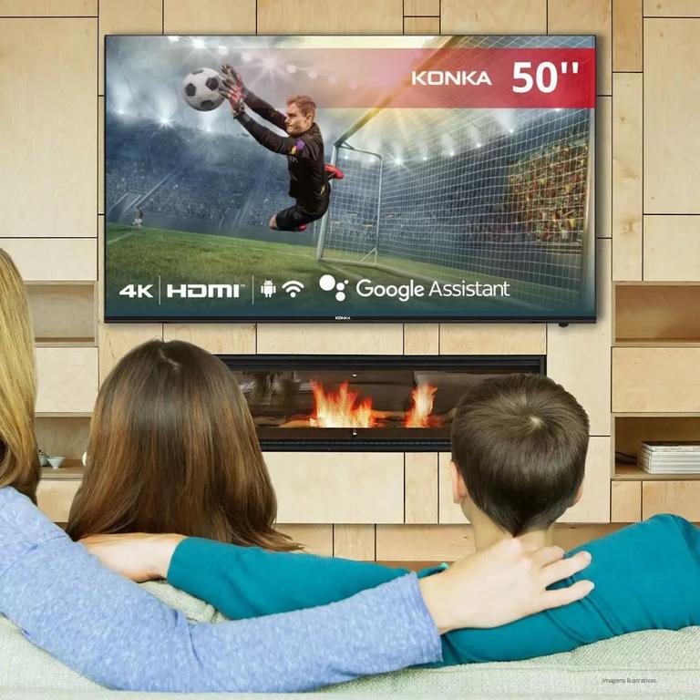 Smart TV LED 50″ UHD 4K, Design sem bordas, Google Assistant e Android TV com Bluetooth Konka KDG50 na Magazine Luiza