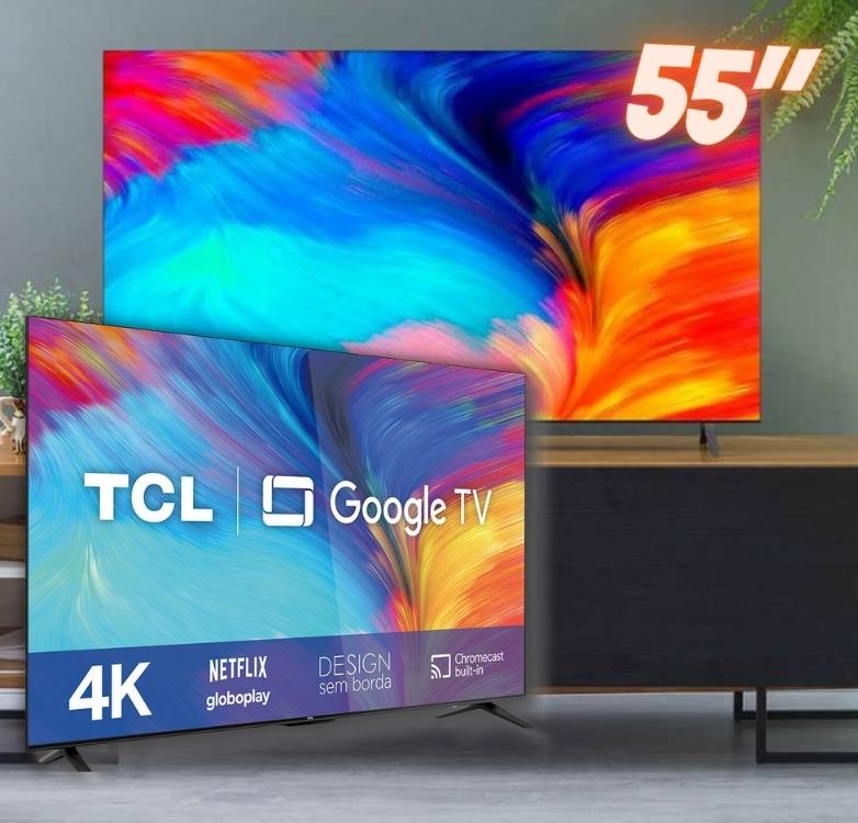 Smart TV LED 55" 4K UHD TCL 55P635 - Google TV, Wifi na Carrefour