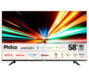 Smart TV LED 58″ 4K Philco PTV58G10AG11SK Android TV, Dolby Audio, HDR e Processador Quad-core na Extra