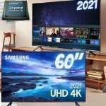 Smart TV LED 60″ 4K UHD Samsung UN60AU7700 – Wifi, HDMI, USB na Amazon