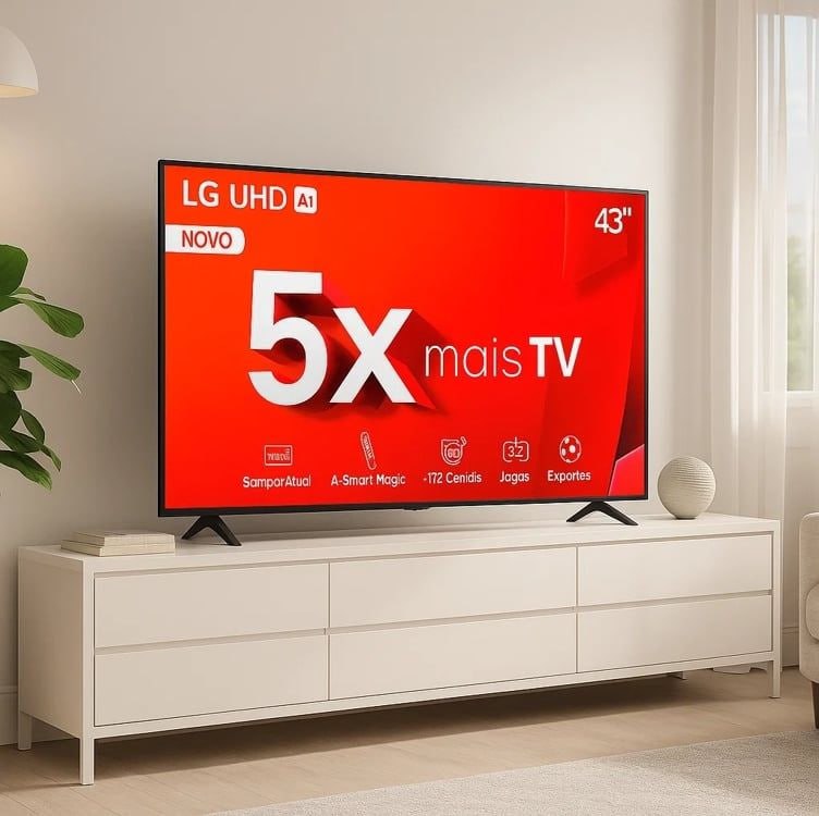 Smart TV LG 43″ 4K 43TU801C0SA ThinQ AI Alexa Apple Airplay 2 HDR 10 Otimizador de Games AI Sound na Shopee