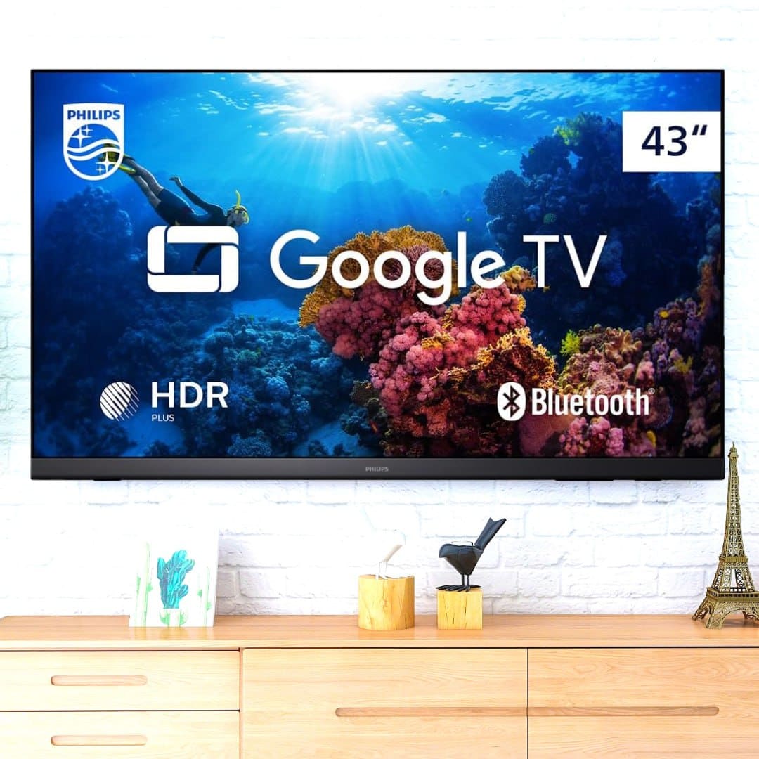 Smart TV Philips 43″ Full HD 43PFG6918/78, Google TV, Comando de Voz, HDR, 3 HDMI, Wifi 5G, Bluetooth na Amazon