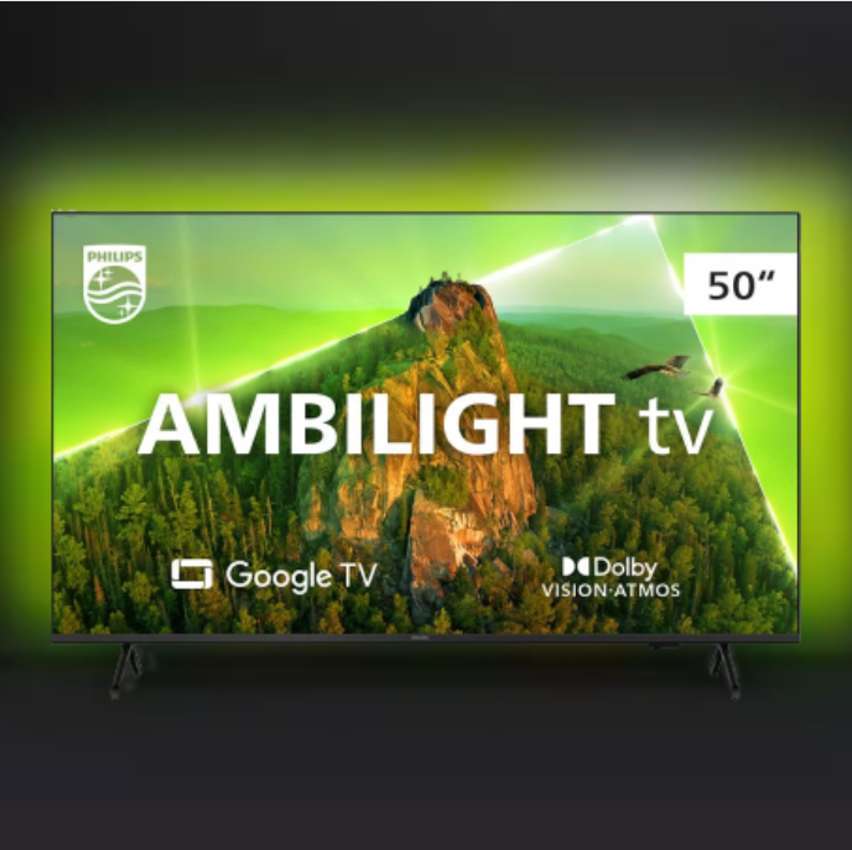 Smart TV Philips 50″ Ambilight UHD 4K LED Google TV 50PUG7908/78 na Girafa