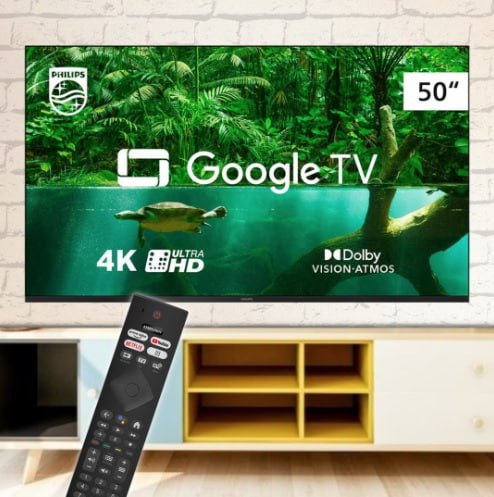 Smart TV Philips 50″ UHD 4K LED Google TV 50PUG7408/78 na Girafa
