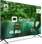 Smart TV Philips 55″ 4K 55PUG7408/78, Google TV, Comando de Voz, Dolby Vision/Atmos, VRR/ALLM, Bluetooth na Amazon