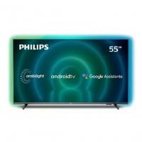 Smart TV Philips 55" Ambilight 4K UHD LED Android TV 60Hz 55PUG7906/78 na Girafa