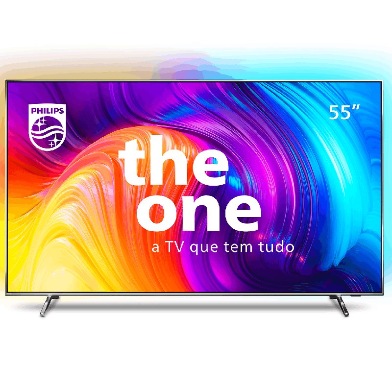 Smart TV Philips 55″ The One Ambilight 4K UHD LED Android TV 11 120Hz 55PUG8807/78 na Girafa