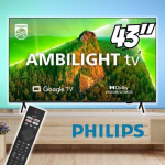 Smart TV Philips Ambilight 43″ 4K 43PUG7908/78, Google TV, Comando de Voz, Dolby Vision/Atmos, VRR/ALLM, Bluetooth na Amazon