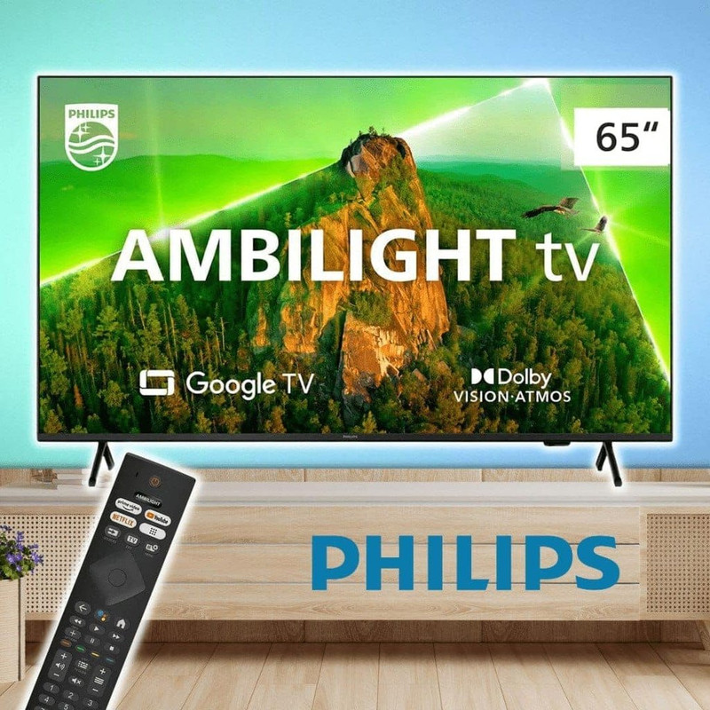 Smart TV Philips Ambilight 65″ 4K 65PUG7908/79, Google TV, Comando de Voz, Dolby Vision/Atmos, VRR/ALLM, Bluetooth na Amazon