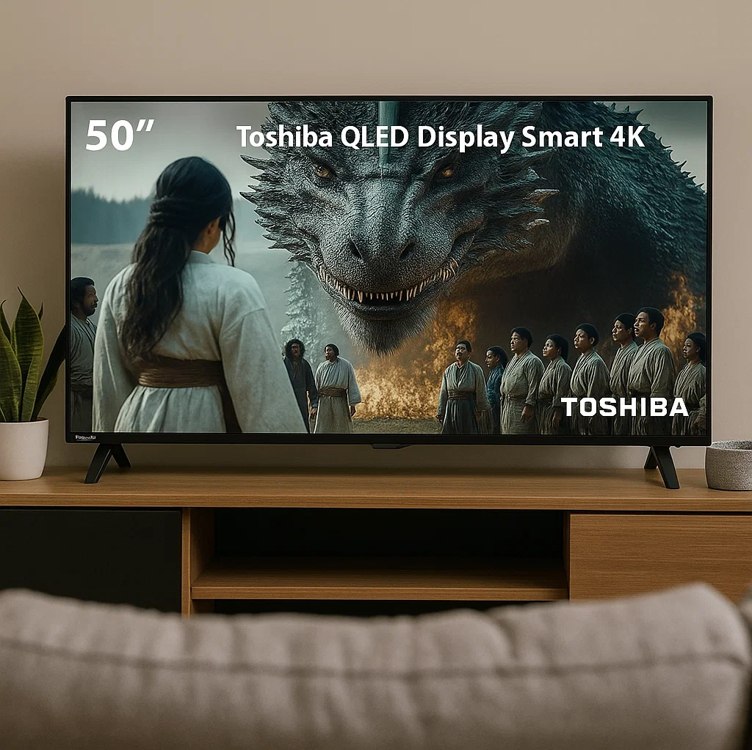 Smart TV QLED 50 4K Toshiba Google TV 3HDMI 2USB Wi-Fi na Amazon