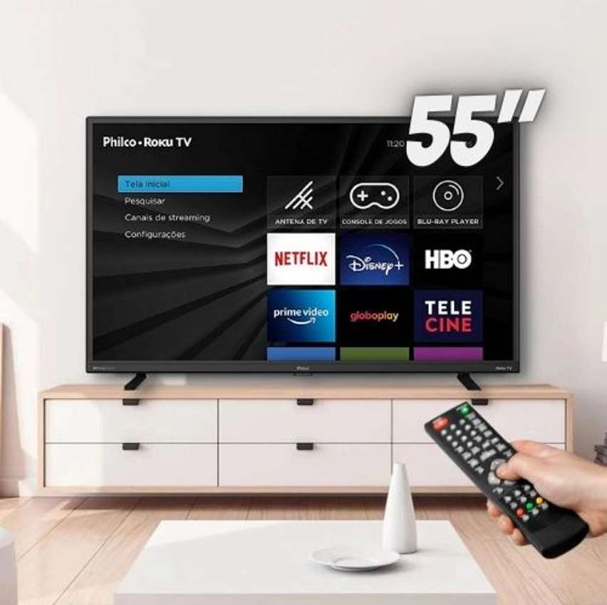 Smart TV QLED 55″ 4K UHD Philco PTV55G2SAGSSBL – Wifi, Bluetooth na Amazon