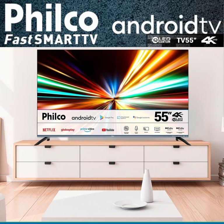 Smart TV QLED 55″ 4K UHD Philco PTV55G2SAGSSBL – Wifi, Bluetooth na Amazon