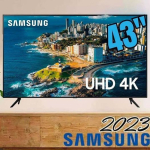 Smart TV Samsung 43″ UHD 4K 43CU7700 2023, Processador Crystal 4K, Visual Livre de Cabos, Alexa na Magazine Luiza