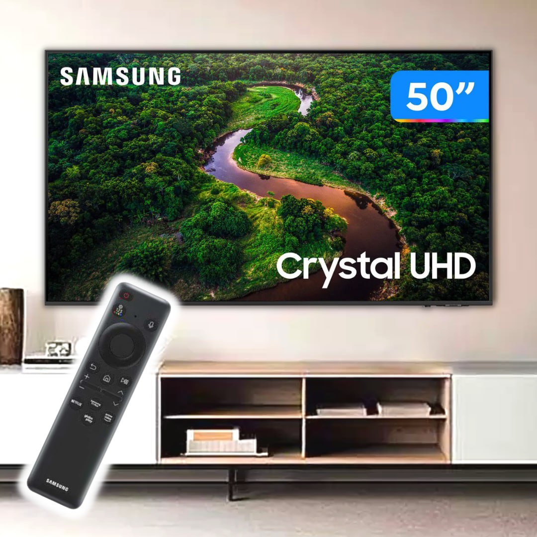 Smart TV Samsung 50″ Crystal UHD 4K 50CU8000 2023 Design AirSlim Painel Dynamic Crystal Color Tela na Magazine Luiza