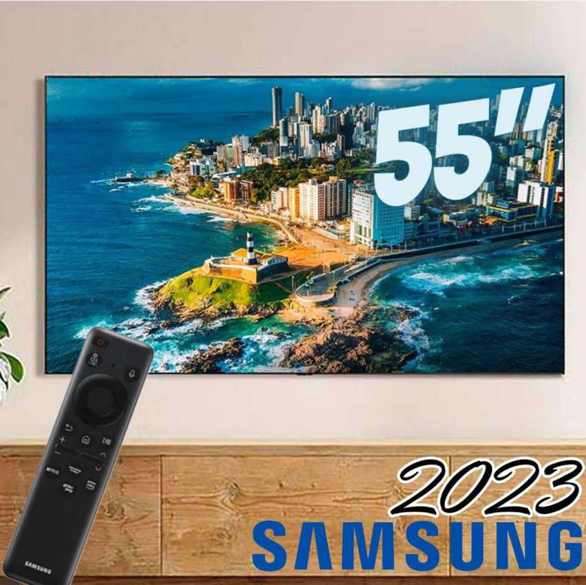 Smart TV Samsung 55 4k Wi-Fi Tizen Crystal Comando de Voz 55CU7700GXZD na Magazine Luiza