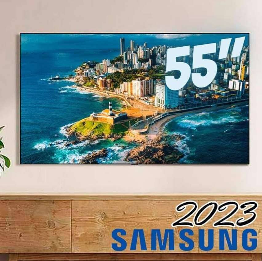 Smart Tv Samsung 55″ Uhd 4k 55cu7700 2023, Processador Crystal 4k, Gaming Hub Tela Sem Limites 55″ na Fastshop