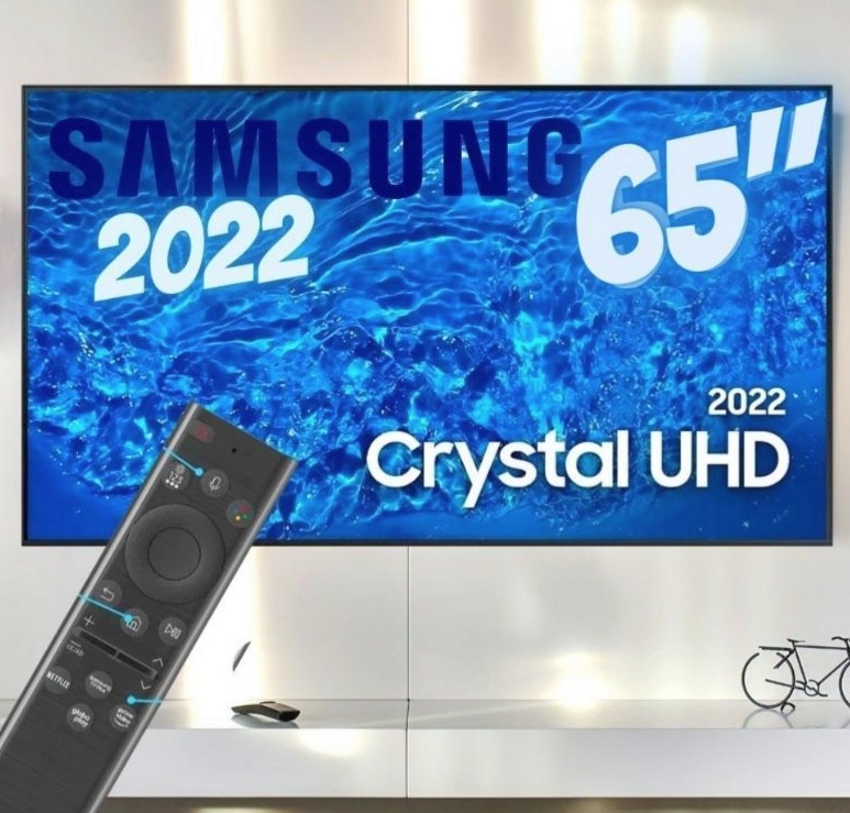 Smart TV Samsung 65″ Crystal UHD 4K UN65BU8000GXZD 2022 Dynamic Crystal Color Design Air Slim na Girafa