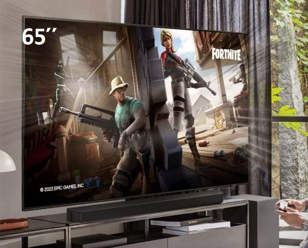 Smart TV Samsung 65″ QLED 4K QN65Q80BAGXZD 2022 Processador com IA Tela sem limites Visual livre de cabos Alexa built in Dolby Atmos na Girafa