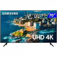 Smart TV Samsung 70” 4K Wi-Fi Crystal UHD Comando De Voz UN70CU7700GXZD na Gazin