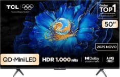 Smart TV TCL 50 Polegadas QLED Mini LED 4K C6KS WiFi Bluetooth Google TV HDR10+ Dolby Atmos 50C6KS na Amazon