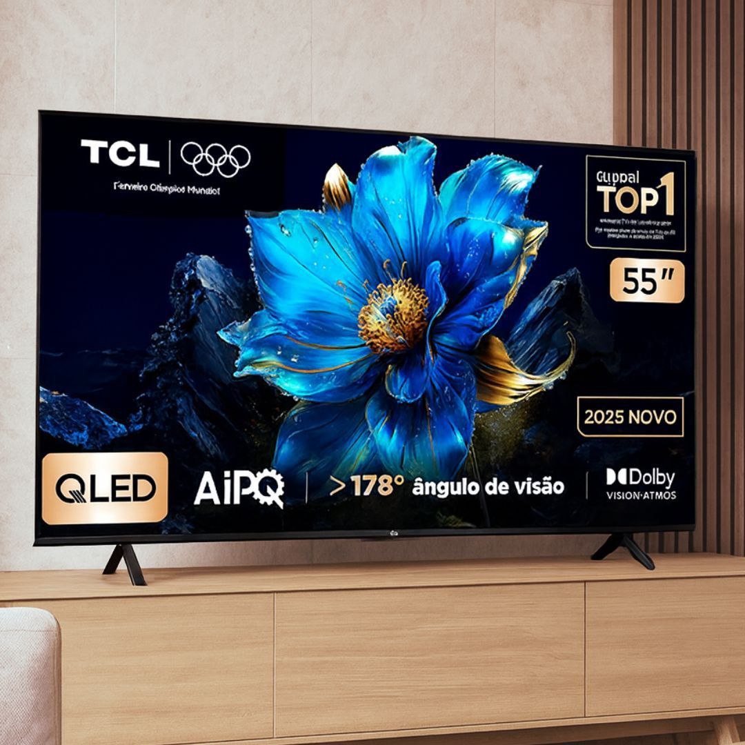 Smart TV TCL 55 Polegadas QLED 4K P7K WiFi Bluetooth Google TV HDR10+ Dolby Atmos Dolby Vision 55P7K na Amazon Smart TV TCL 55 Polegadas QLED 4K P7K WiFi Bluetooth Google TV HDR10+ Dolby Atmos Dolby Vision 55P7K na Amazon