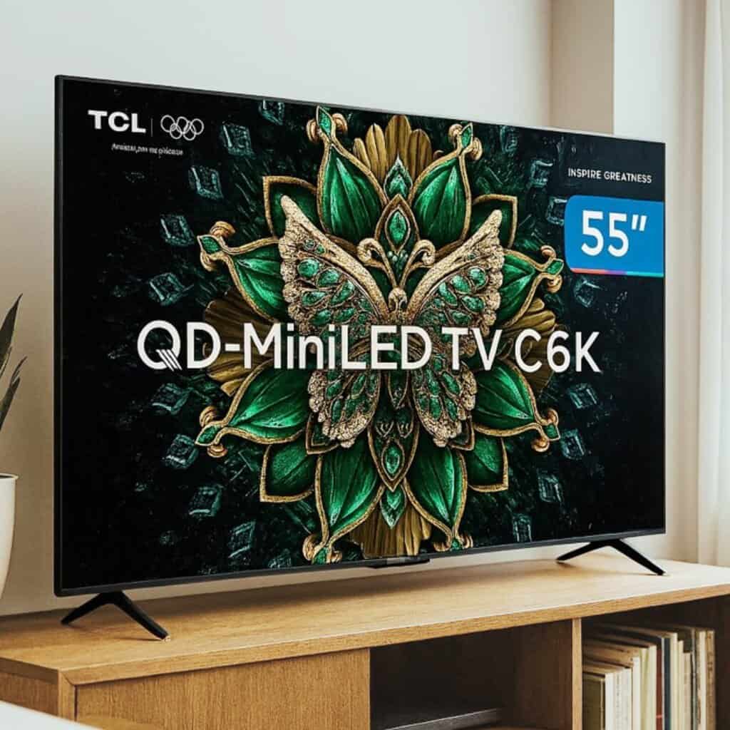 Smart TV TCL 55 Polegadas QLED Mini LED 4K C6K WiFi Bluetooth Google TV 4 HDMI 144Hz HDR10+ 55C6K na Amazon
