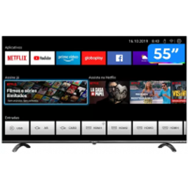 Smart TV UHD D-LED 55” Britânia Wi-Fi 4 HDMI 2 USB - BTV55Q20N5SBL na Carrefour