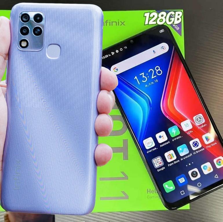 Smartphone Infinix Hot 11 Prata 128GB, 4GB RAM, Câmera Tripla até 50 MP, Bateria de 6000 mAh,Tela 6,82” de 90 Hz HD , Dual Chip na Extra