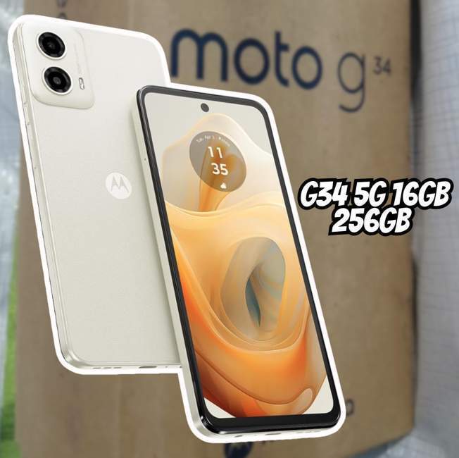 Smartphone Motorola Moto G34 5G 16GB RAM Boost* 256GB Vanilla – Vegan Leather na Amazon