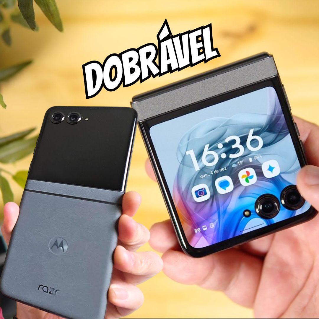 Smartphone Motorola Razr 50 – 512GB 24GB (12GB RAM+12GB Ram Boost) Tela dobrável 6,9″ pOLED e externa 3,6” Moto AI camera IPX8 na Casas Bahia