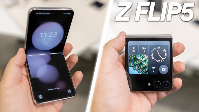 Smartphone Samsung Z Flip 5 256GB Verde Claro 5G Snapdragon 8GB RAM 6,7″ Câm. Dupla + Selfie 10MP Dual Chip na KaBuM!